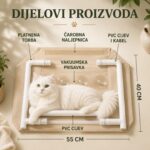 Viseća prozorska ležaljka za mačke – mrežasta platforma za sunčanje - Slika 4