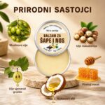 Prirodni sastojci balzama za šape i nos pasa s maslinovim uljem, kokosovim uljem, pčelinjim voskom i shea maslacem